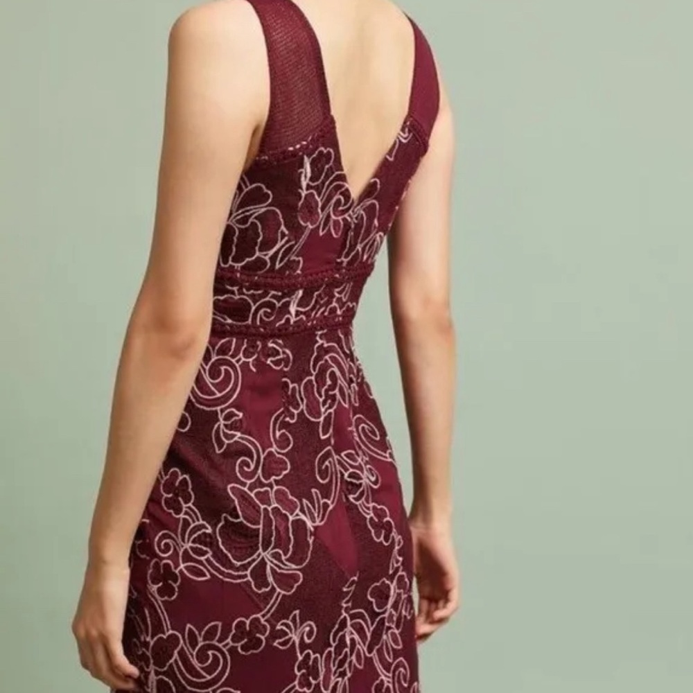ANTHROPOLOGIE Moulinette Soeurs Burgundy embroidered lace Ariana dress, size 2 - Picture 8 of 8